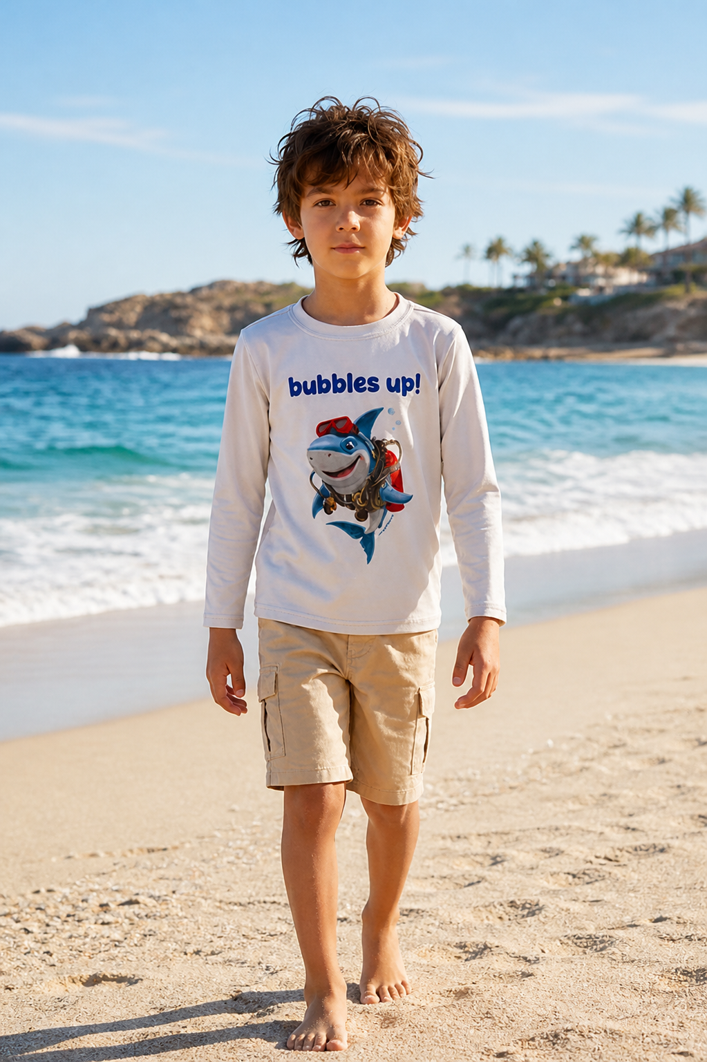 Bubbles Up Explorer Kids Long Sleeve Swim Shirt