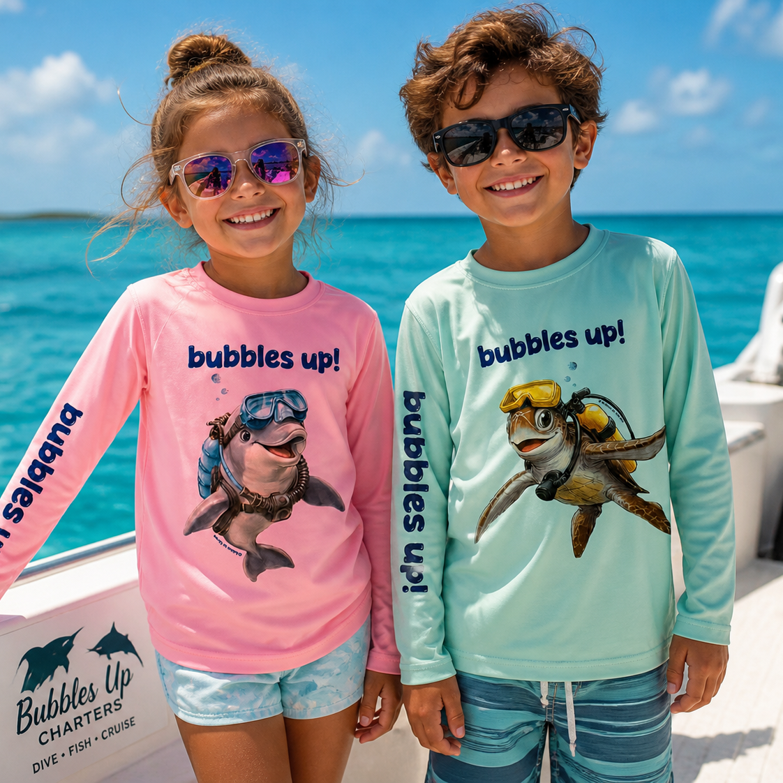 Bubbles Up Explorer Kids Long Sleeve Swim Shirt