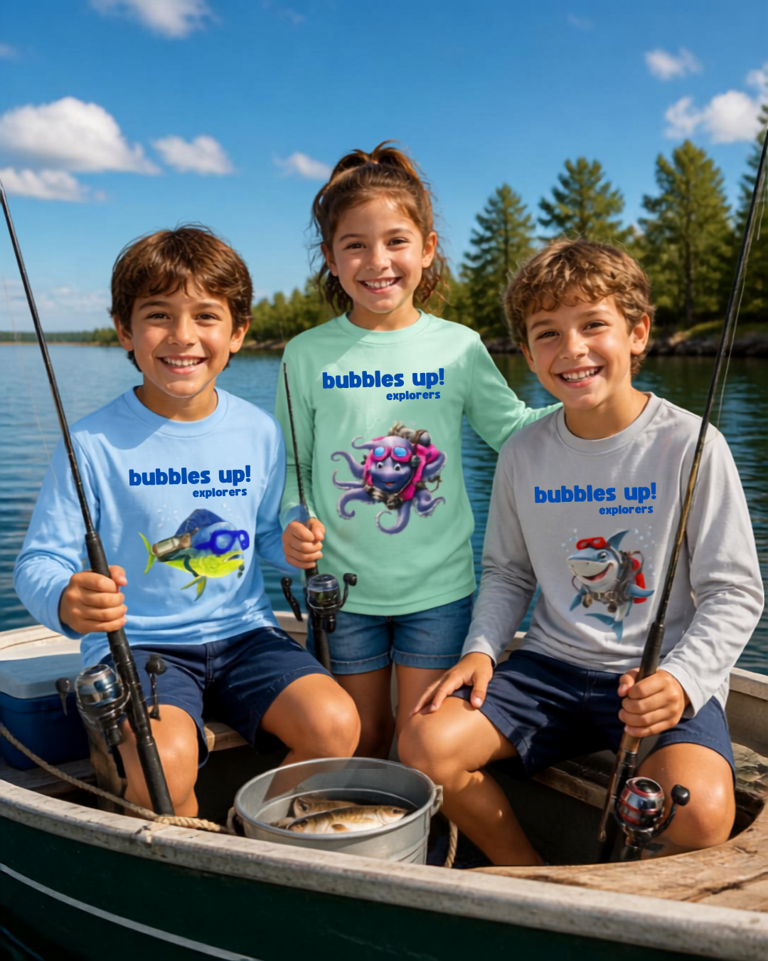 Bubbles Up Explorer Kids Long Sleeve Swim Shirt